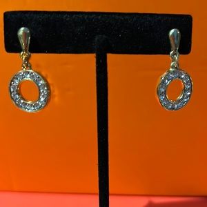 Crystal gold dangle earrings